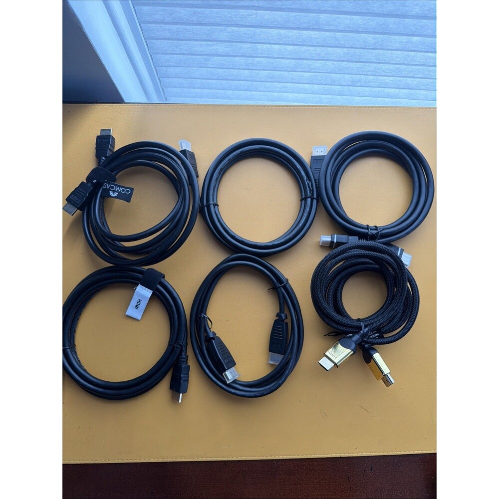 Lot of 6 HDMI Cords Different Lengths Some Are New Never Used 5’-15’ Length